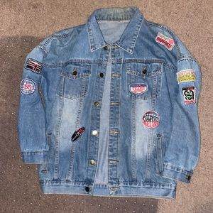 Denim jacket with patches